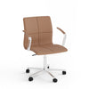 höj och sänkbar brun kontorstol med fem hjul